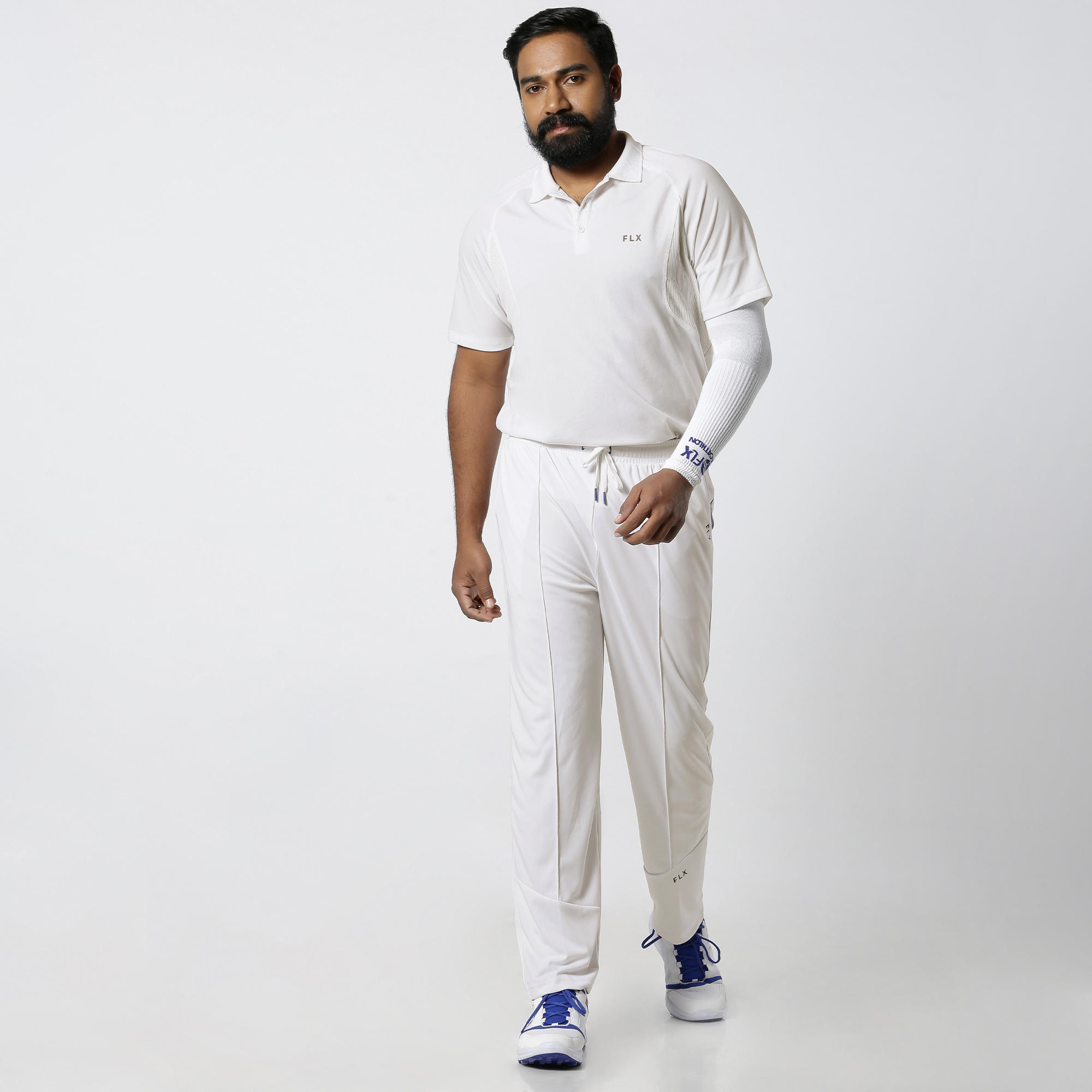 MENS STRAIGHT FIT CRICKET TRACKPANTS IVORY 500 WHITE