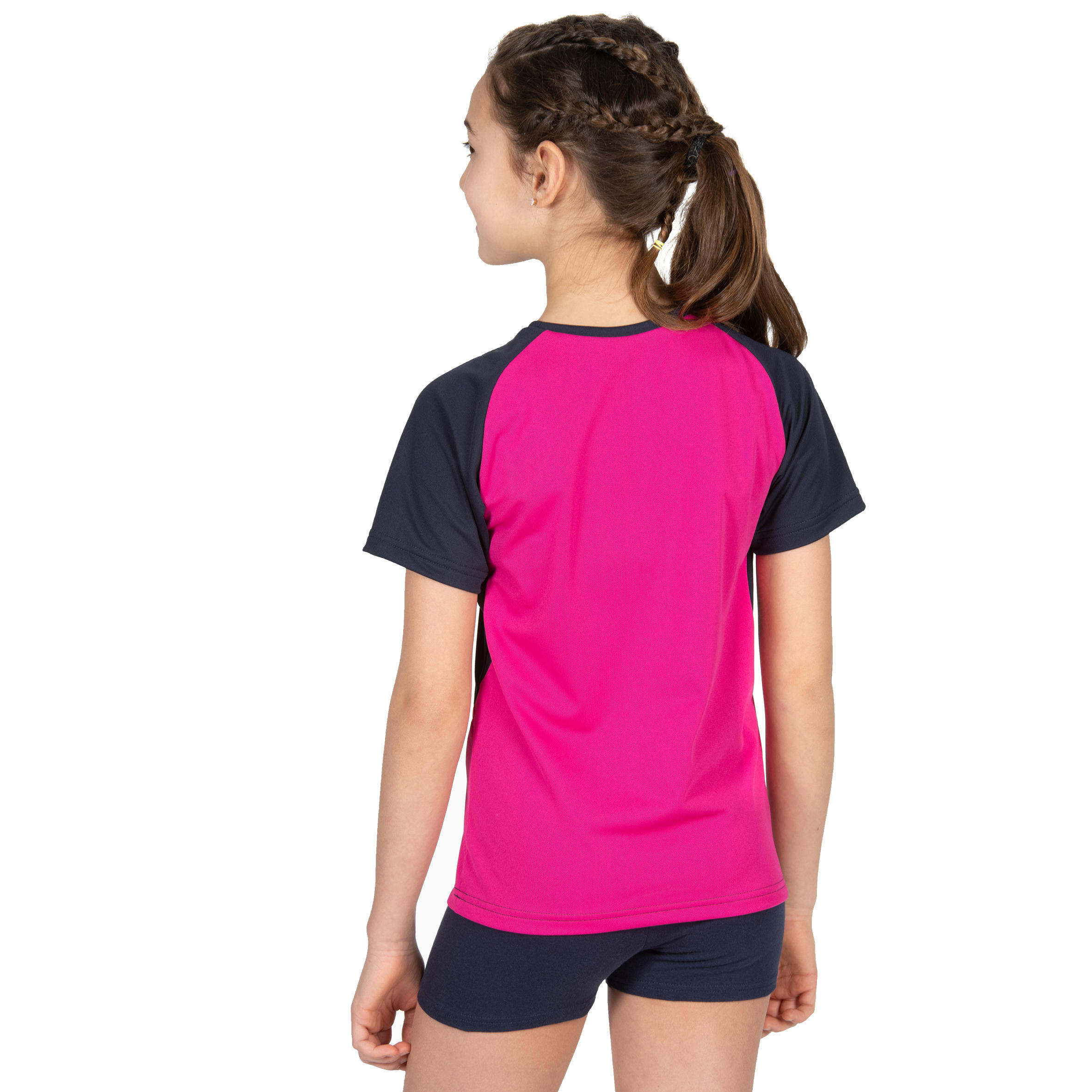 V100 Girls' Volleyball Jersey - Blue/Pink 5/6