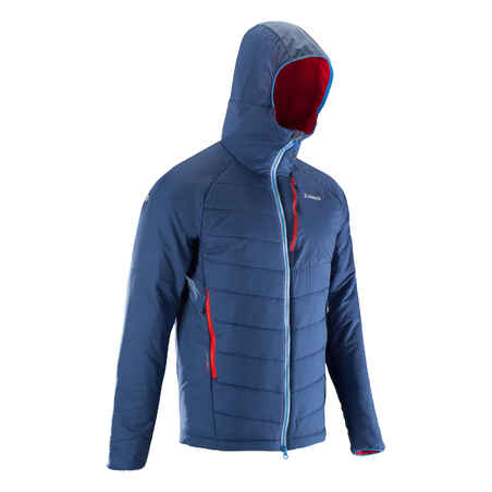 Pánska horolezecká vatová bunda Alpinism modro-sivá