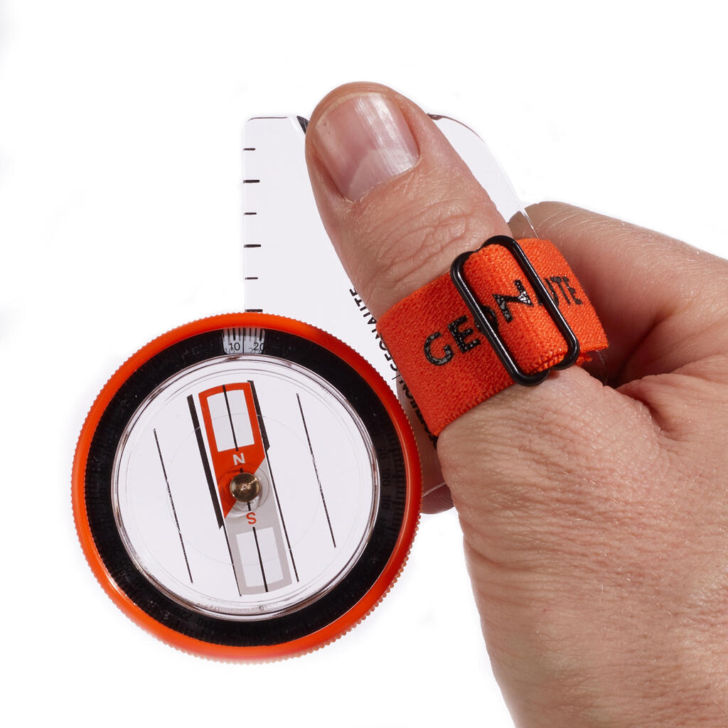 Orienteering Right-Thumb Compass Racer 500 - black orange