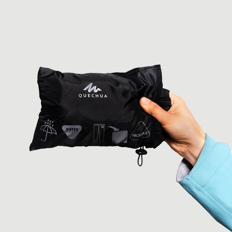Regenhose Überziehhose Damen wasserdicht Bergwandern - MH500 schwarz