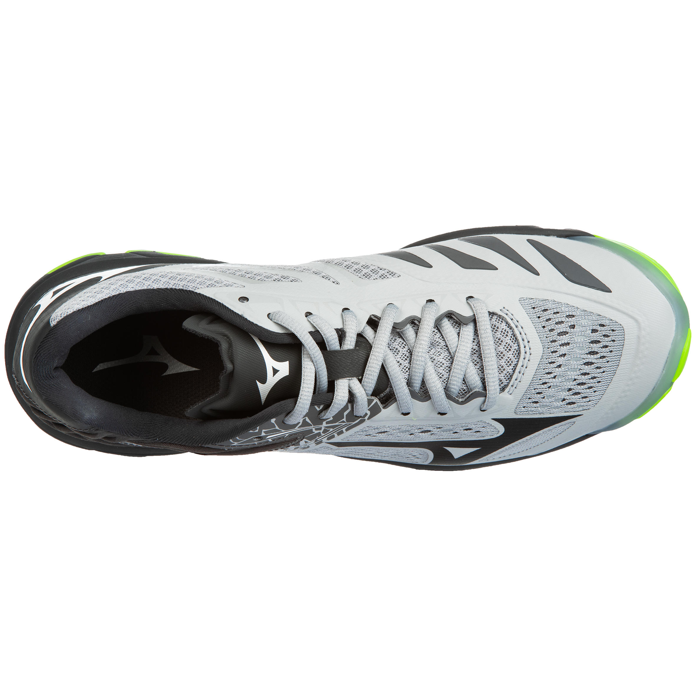 CHAUSSURES DE VOLLEY-BALL HOMME WAVE LIGHTNING VERTES, NOIRES ET GRISES MIZUNO 5/6