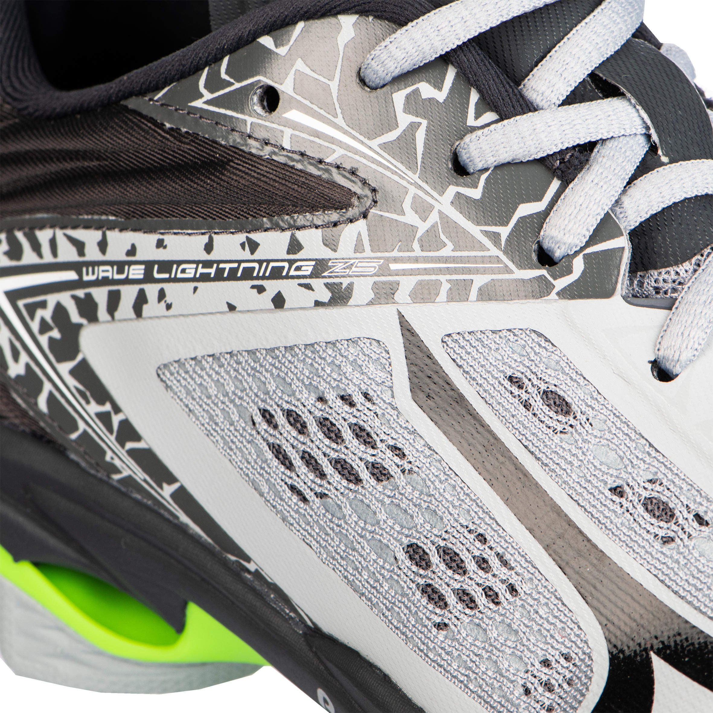 CHAUSSURES DE VOLLEY-BALL HOMME WAVE LIGHTNING VERTES, NOIRES ET GRISES MIZUNO 6/6
