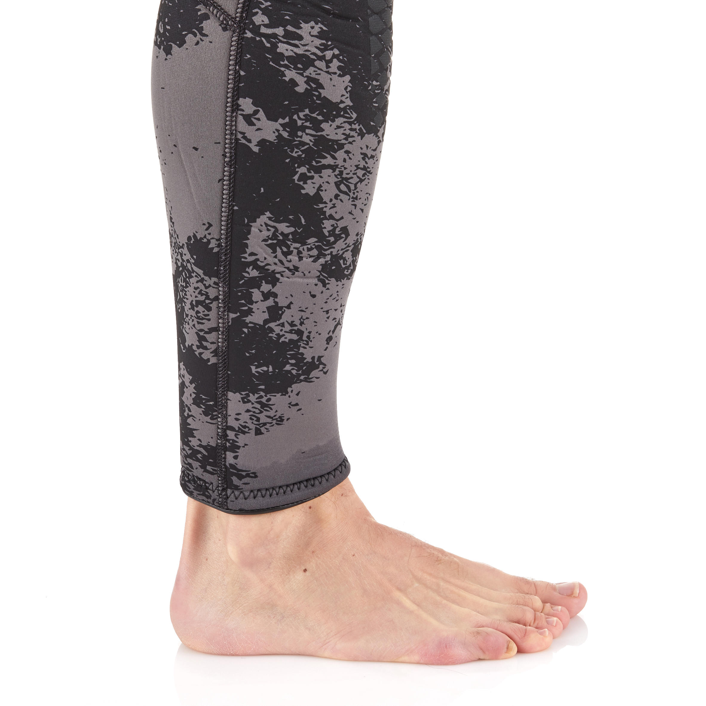 Men's spearfishing trousers 5 mm neoprene SPF 540 grey camouflage 5/8