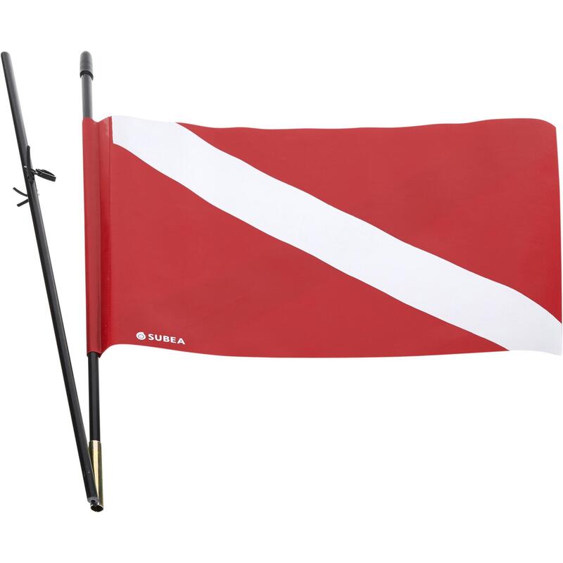 Zászlórúd és jelzőzászló Subea deszkához és jelzőbójához, víz alatti vadászathoz.