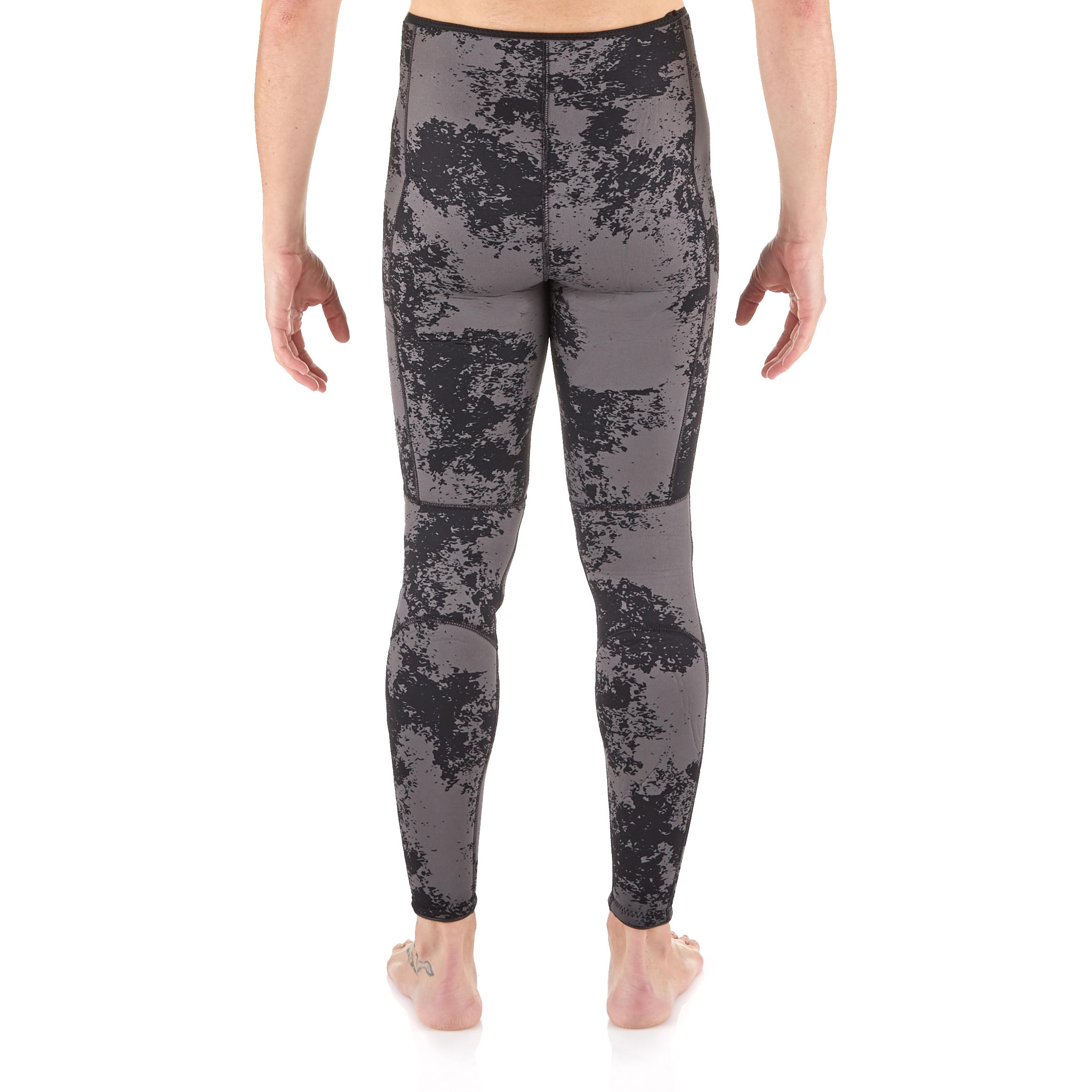 Men's spearfishing trousers 5 mm neoprene SPF 540 grey camouflage 4/8