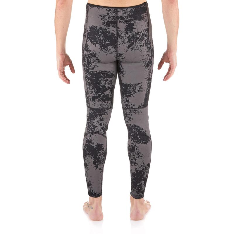 Pantalon chasse sous-marine camo déstructuré noir néoprène 5mm refendu SPF500