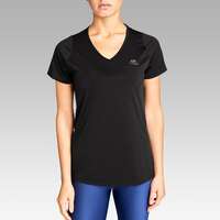 Tricou Alergare Jogging Run Dry Negru Damă Imbracaminte - Tricou Jogging Run Dry Damă KALENJI - Sporturi