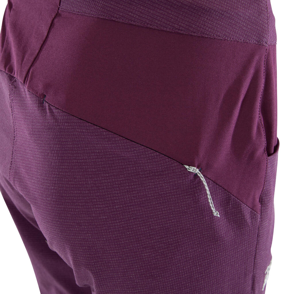 RASTEGLJIVE PANTALONE ZA PENJANJE ŽENSKE BOJA ŠLJIVE