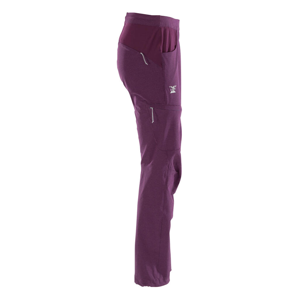 RASTEGLJIVE PANTALONE ZA PENJANJE ŽENSKE BOJA ŠLJIVE