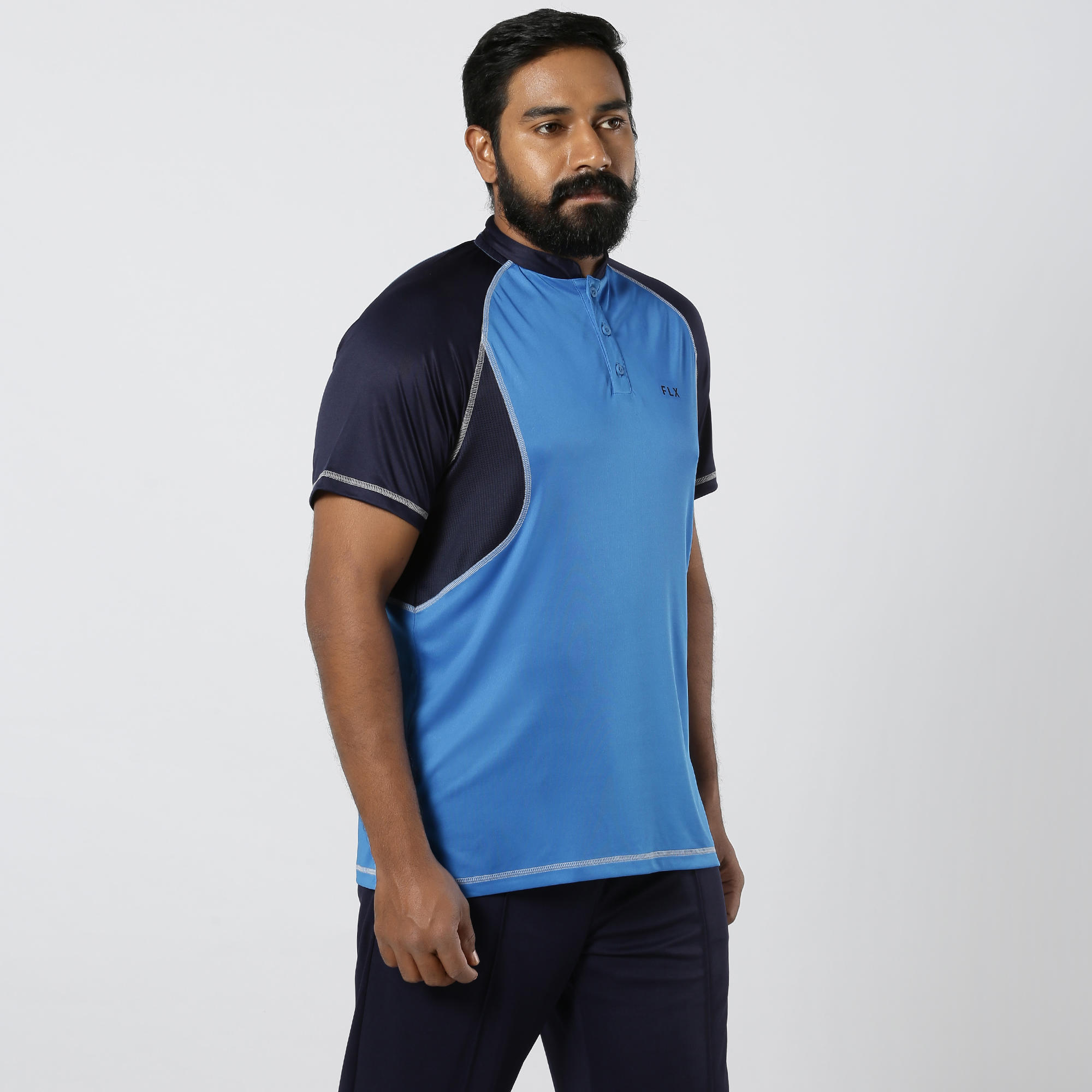 

Men'S Quick Dry Cricket T-Shirt, Blue/Dark Blue -  By FLX | Decathlon