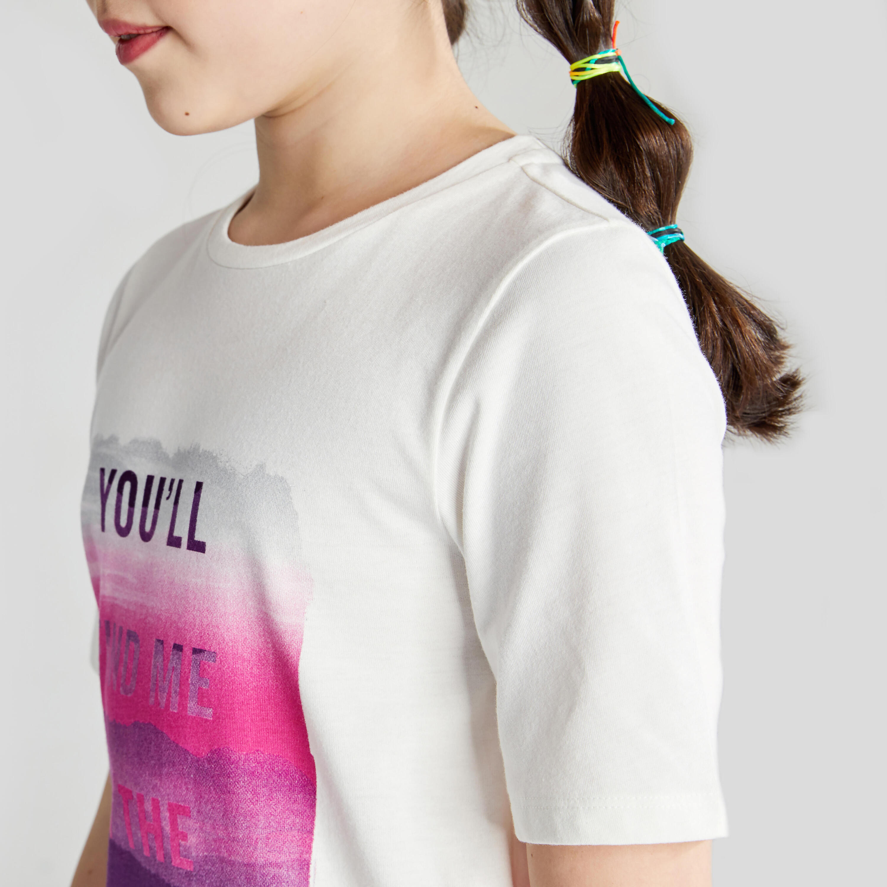 T-Shirt de randonnée - MH100 blanc - enfant 4/4