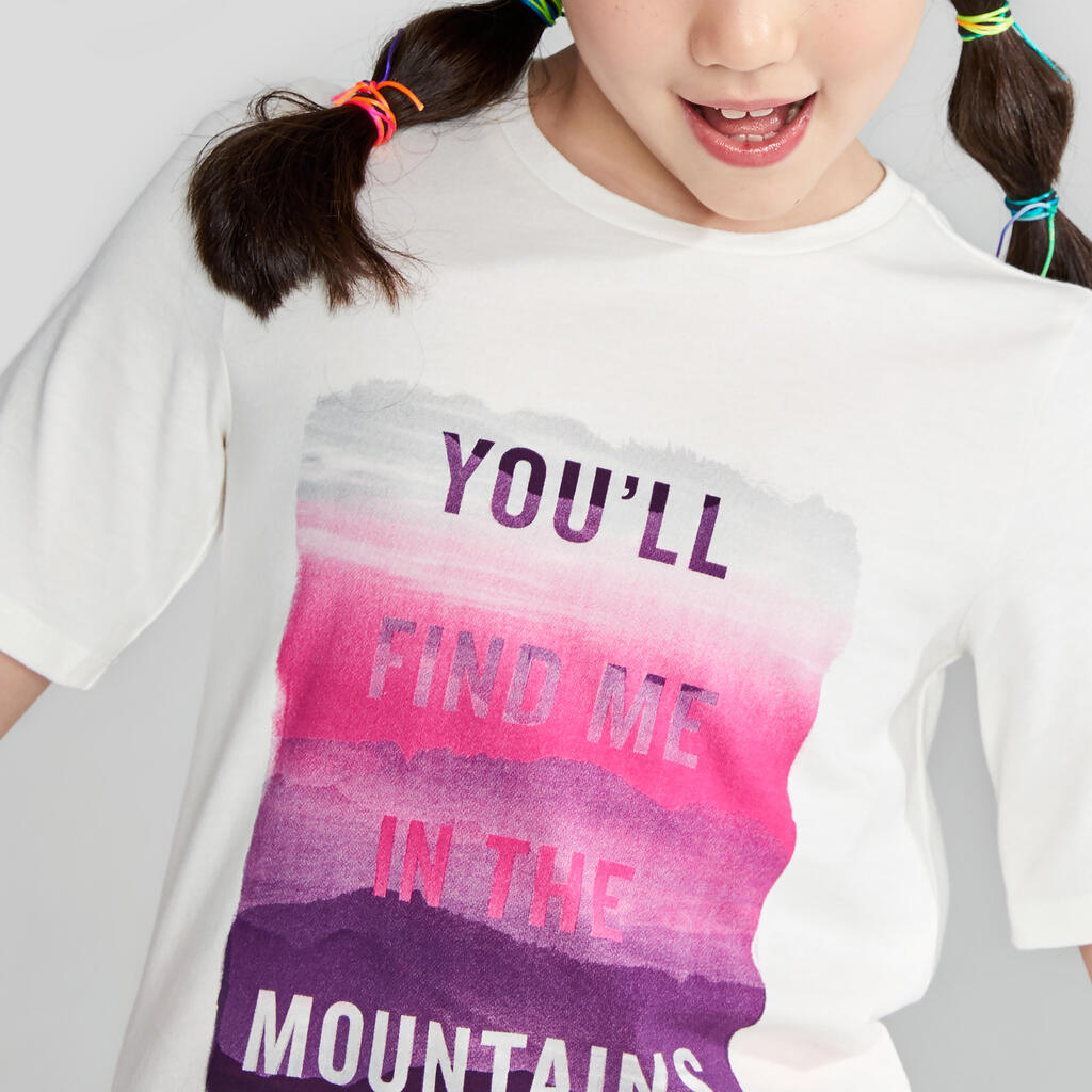 Kids' Hiking T-Shirt MH100 - White