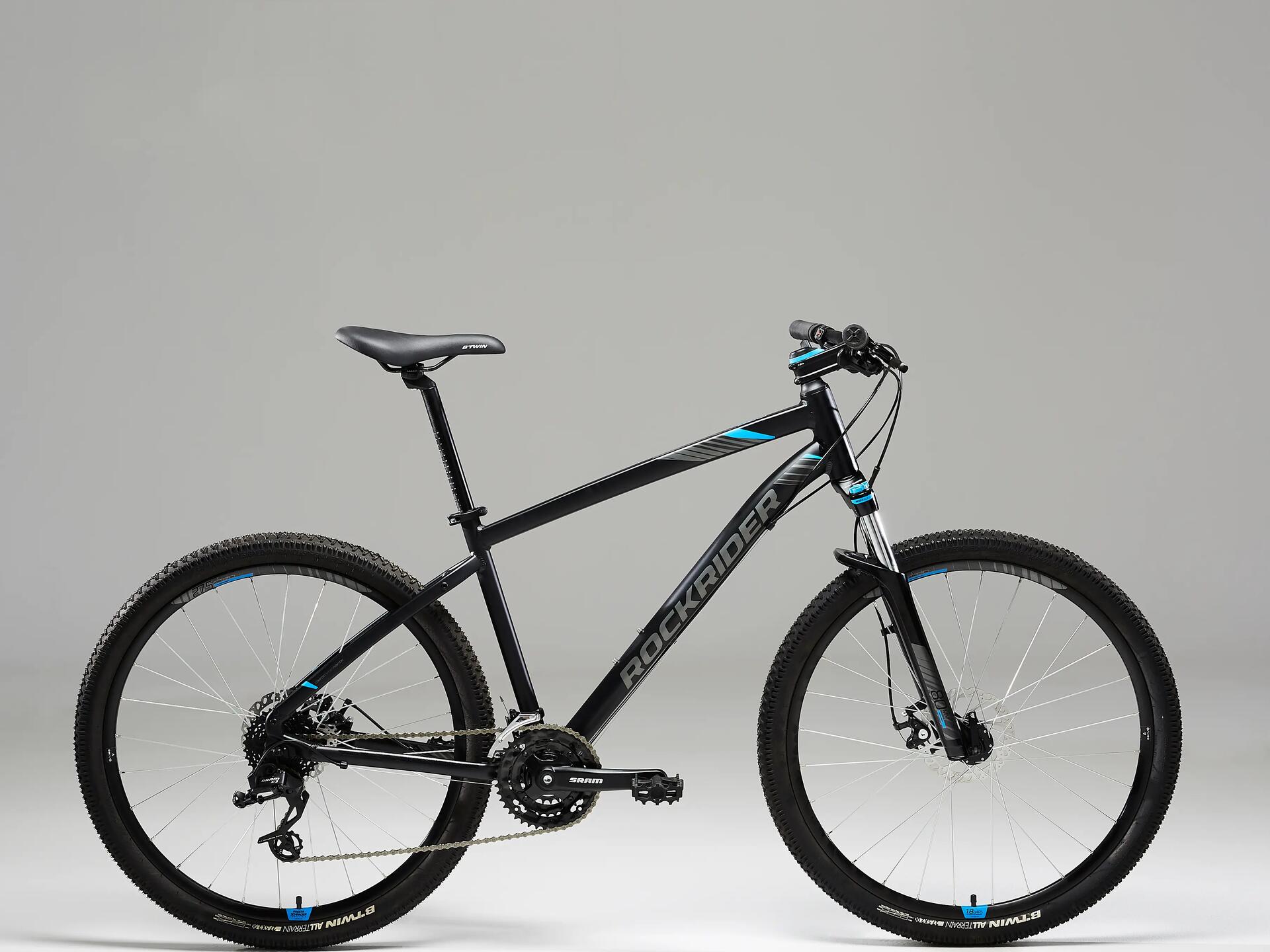 BICICLETĂ MTB ROCKRIDER ST 520 NEGRU/ALBASTRU: Manual de instrucțiuni, reparații
