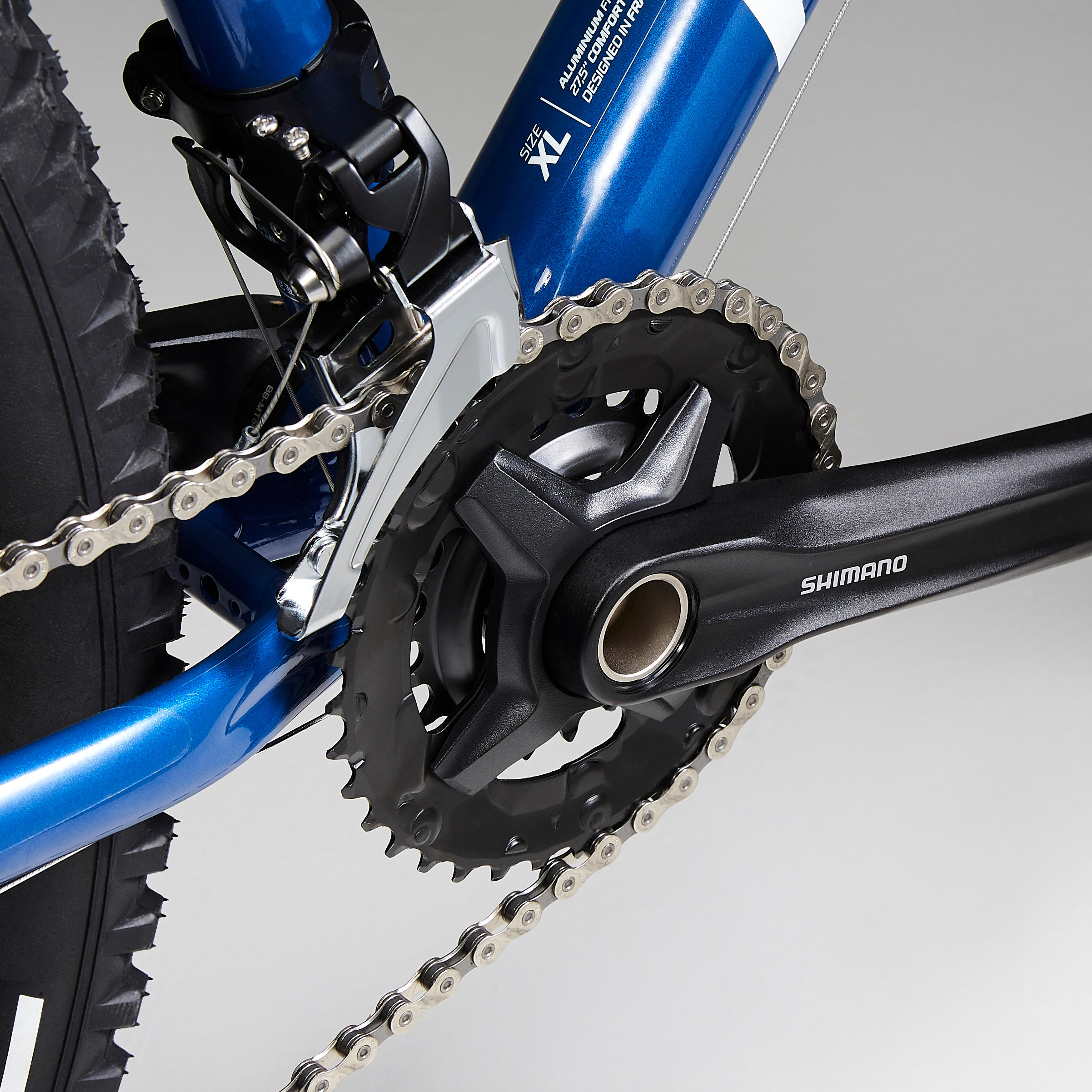 blue mountain bike chain