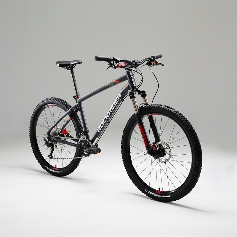 Bicicleta de montaña aluminio 27,5" 18 Vel Rockrider ST 540 negro rojo