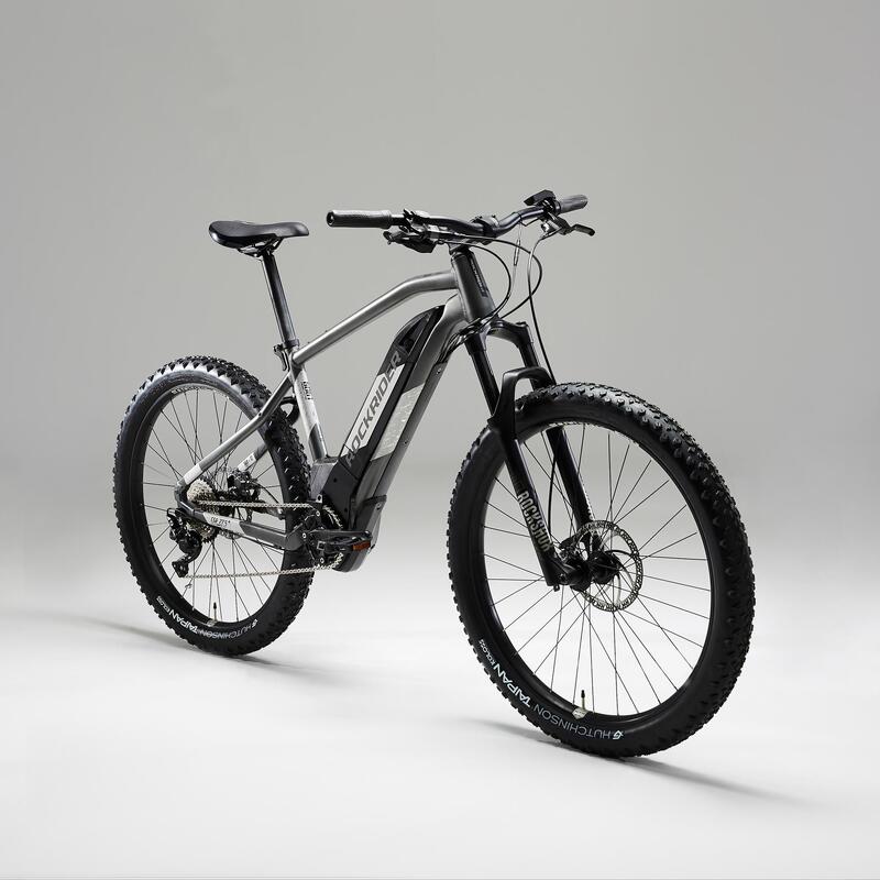 Enjuague bucal facil de manejar doloroso Bicicleta eléctrica de montaña 27,5+" Rockrider Ebike ST 900 gris |  Decathlon