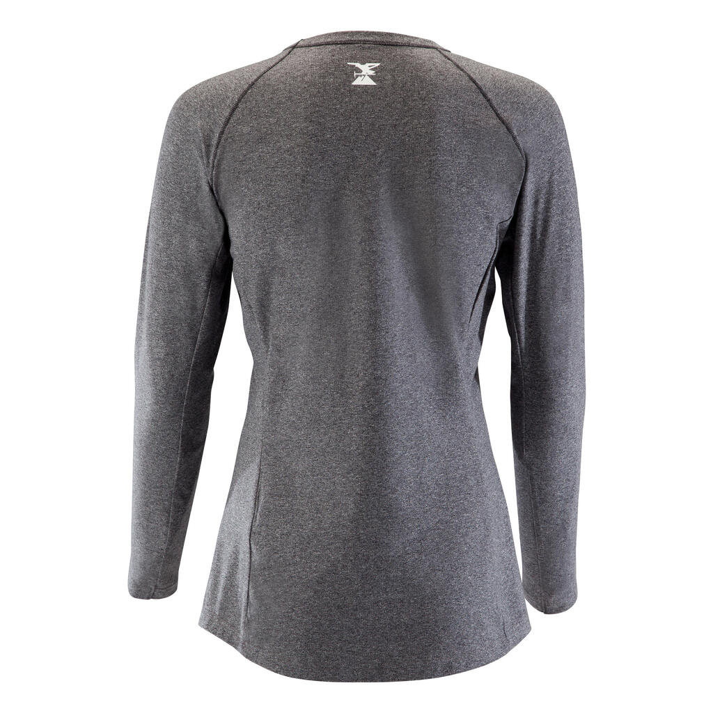 WOMEN’S LONG-SLEEVED STRETCH CLIMBING T-SHIRT VERTIKA - BLUE/GREY