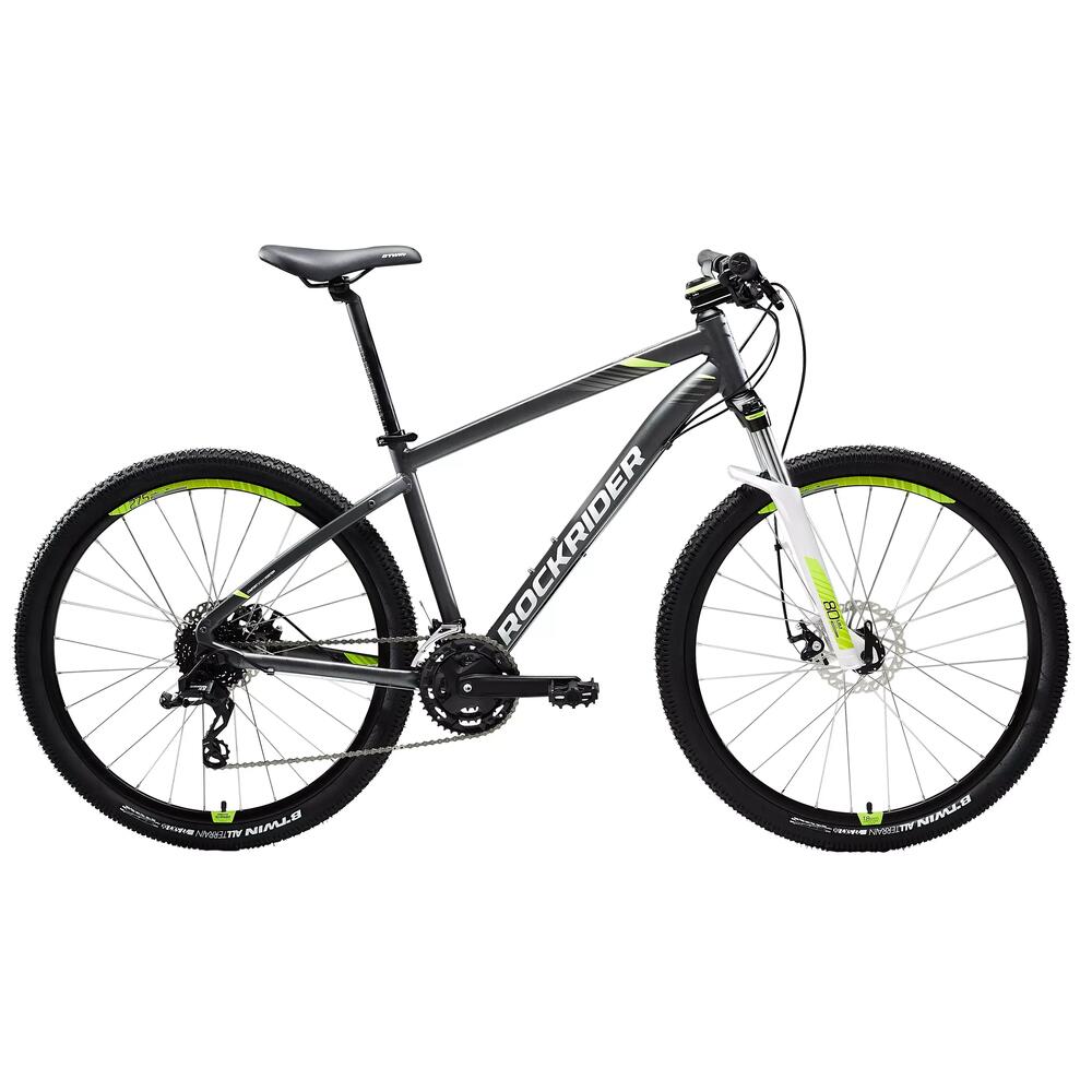 BICICLETA DE MONTANHA ROCKRIDER ST 520 - CINZENTO/AMARELO