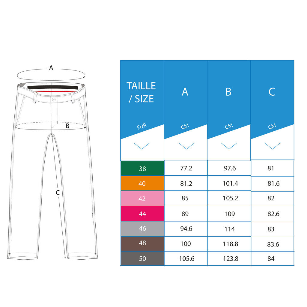 PANTALON GOLF HOMME RESPIRANT GRIS