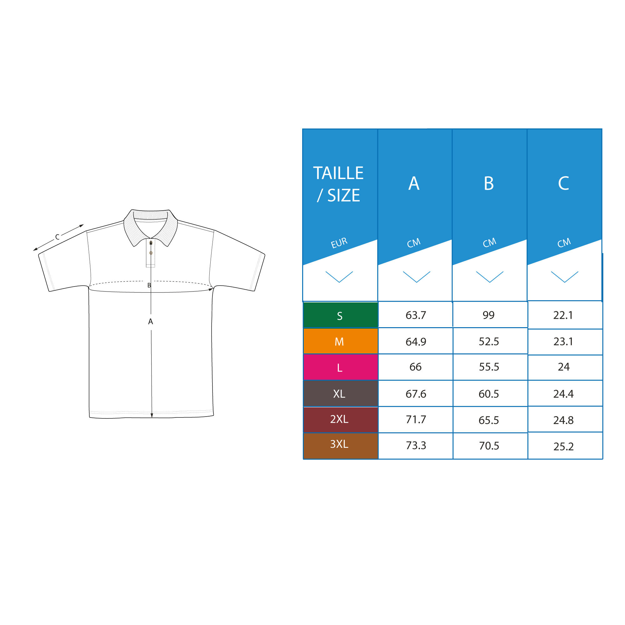 Golf Swing Shirt Size Chart