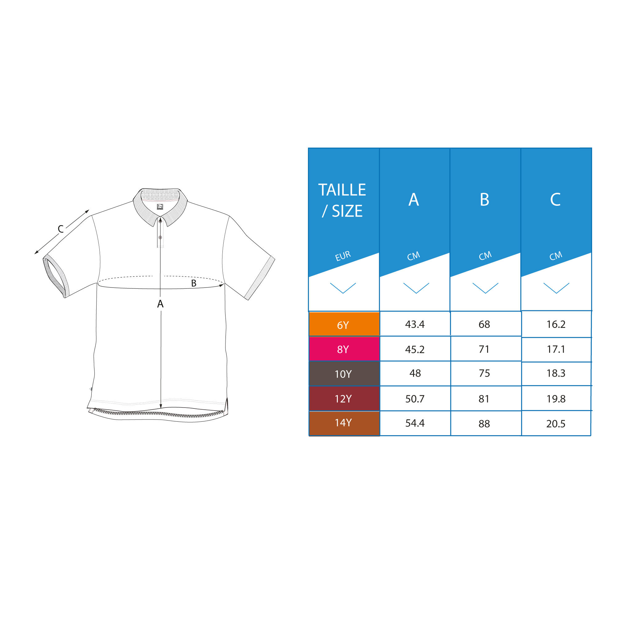 Kids' Golf Breathable Polo Shirt - Turquoise 12/20
