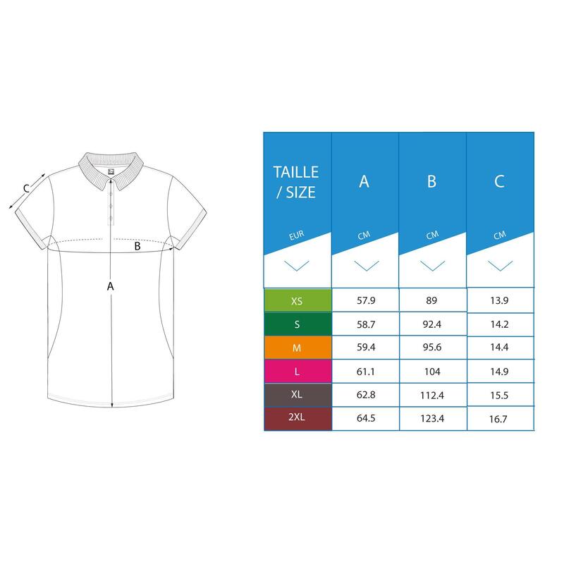 Tricou Polo golf WW500 Albastru Damă