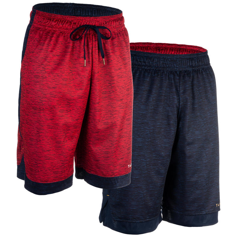 Intermediate Reversible Basketball Shorts - Red/Black