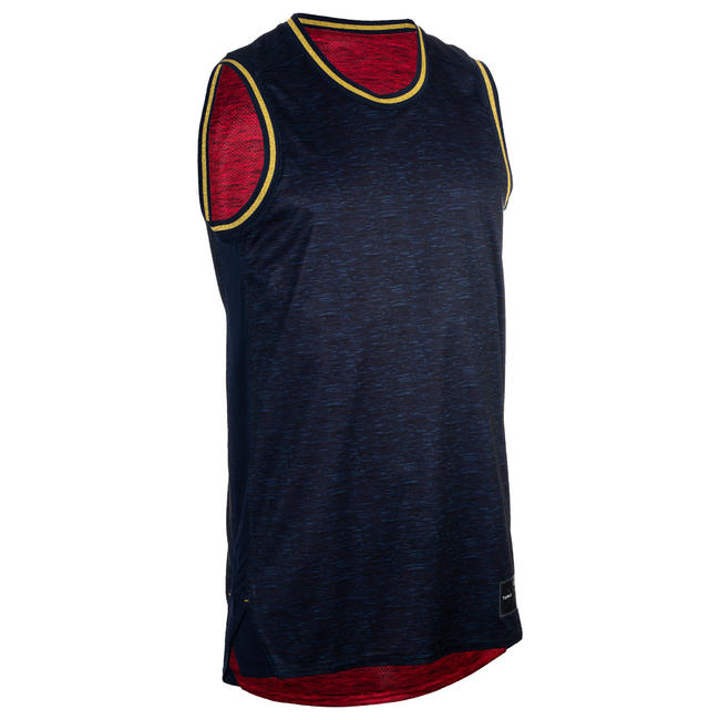 Reversible Sleeveless Basketball Jersey, Intermediate Players - Red/Navy