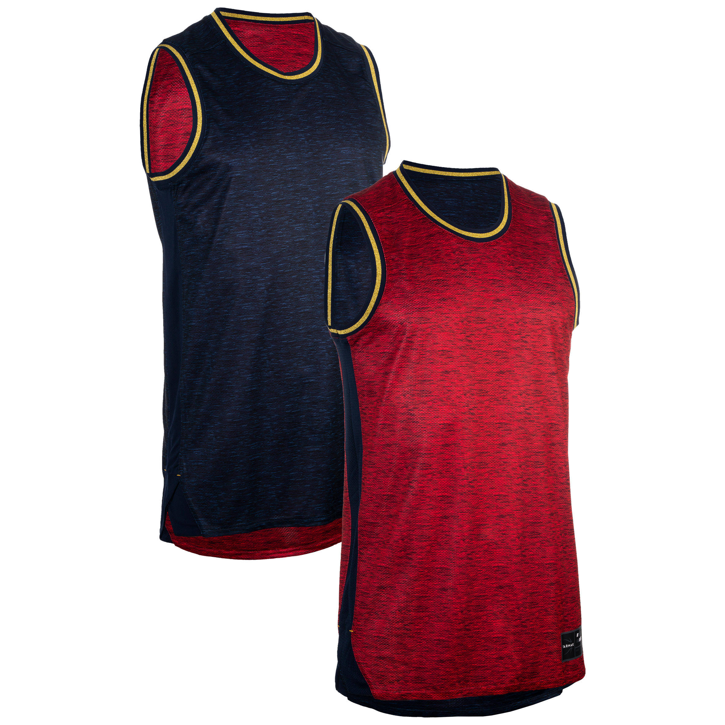 Reversible Sleeveless Basketball Jersey, Intermediate Players - Red/Navy -  2
