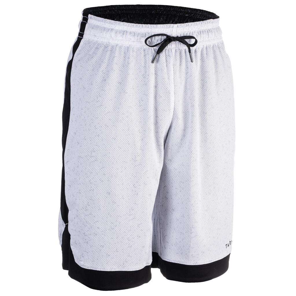 Basketballshorts wendbar SH500 Herren weiss/marineblau