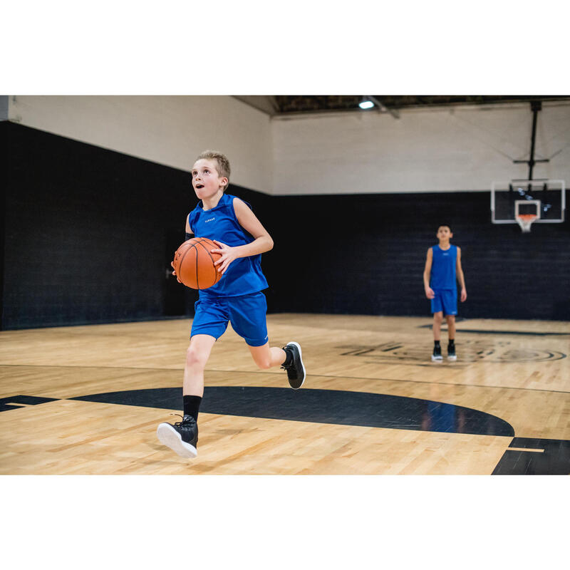 SHORT DE BASKETBALL POUR GARCON/FILLE DEBUTANT(E) BLEU SH100