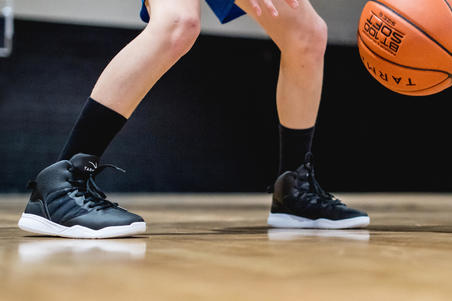 Баскетбольні кросівки SS100 для початківців хлопців/дівчат - Чорні
