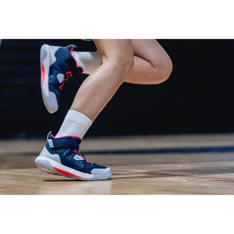 Dětské basketbalové boty Spider Lace modro-růžové