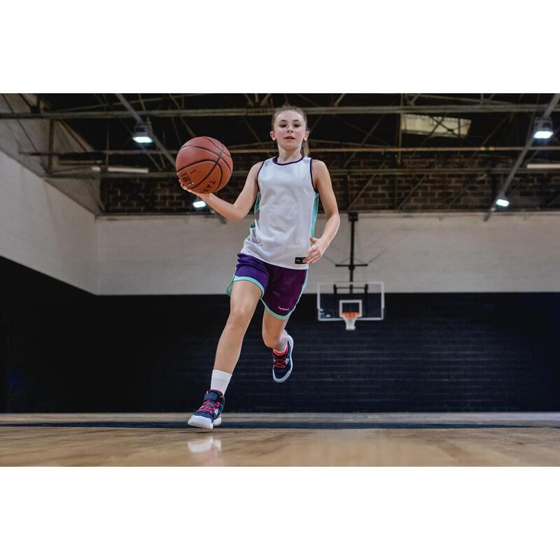 Basketbalsokken voor kinderen gevorderden mid 2 paar wit