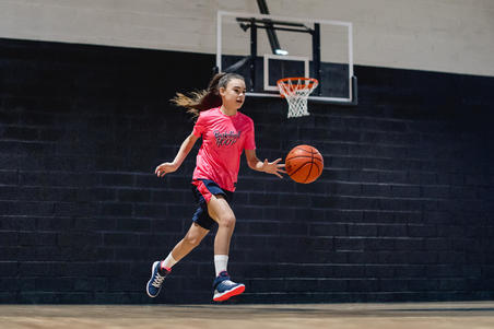 Баскетбольні кросівки SE100 для початківців хлопців/дівчат - Сині/рожеві