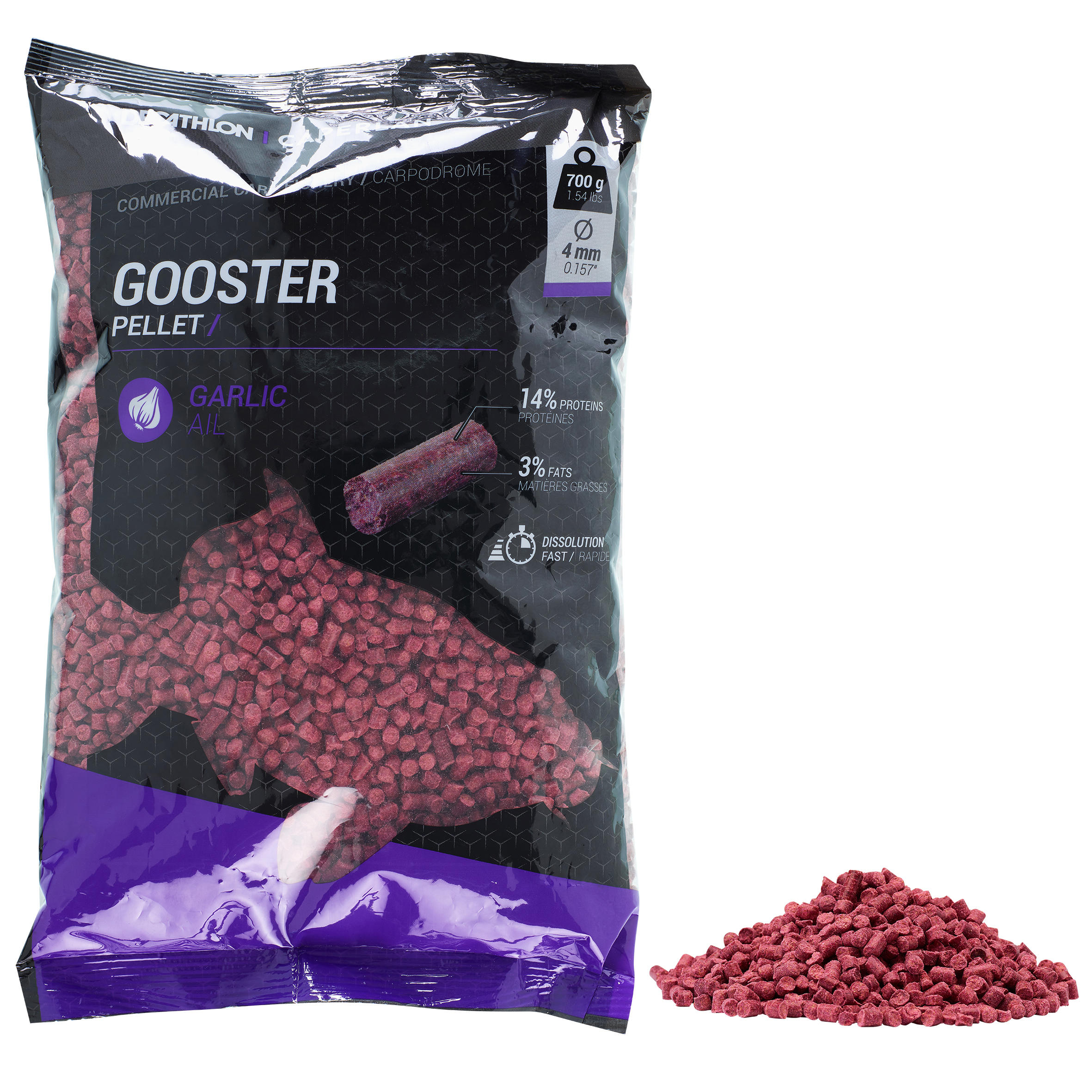 GOOSTER PELLET GARLIC 4MM 0.7 KG FOR STILL FISHING FOR CARP 1/2