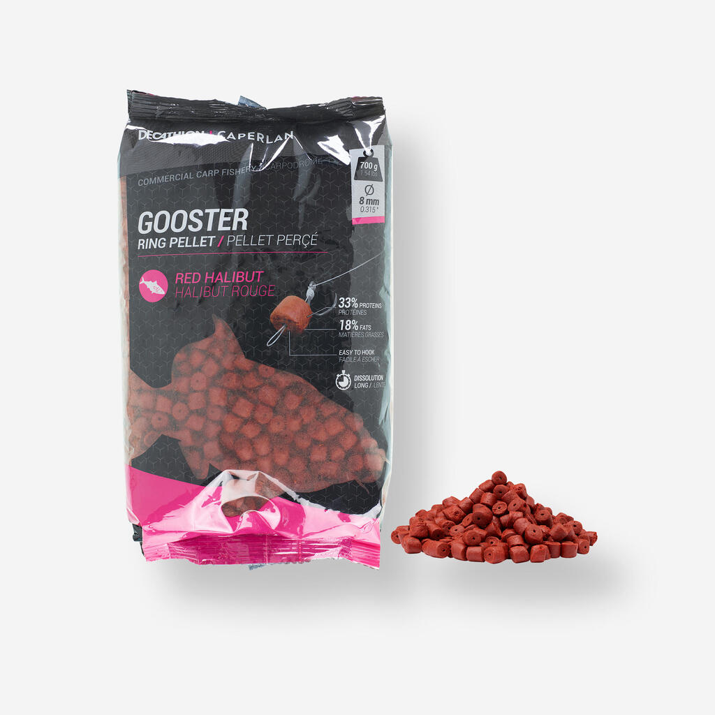 ПЕЛЕТИ GOOSTER RING PELLET RED HALIBUT 0,7 КГ ЗА СТАТИЧЕН РИБОЛОВ НА ШАРАН