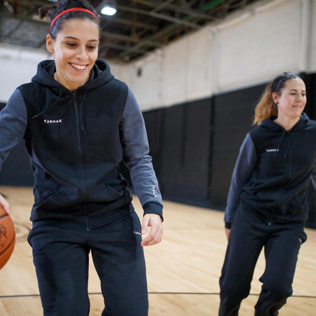 J100 Women's Basketball Tracksuit Jacket - Black/Navy