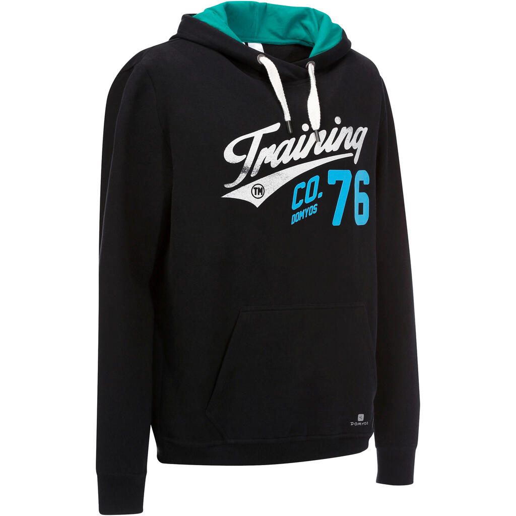Bodybuilding hooded print sweatshirt - black