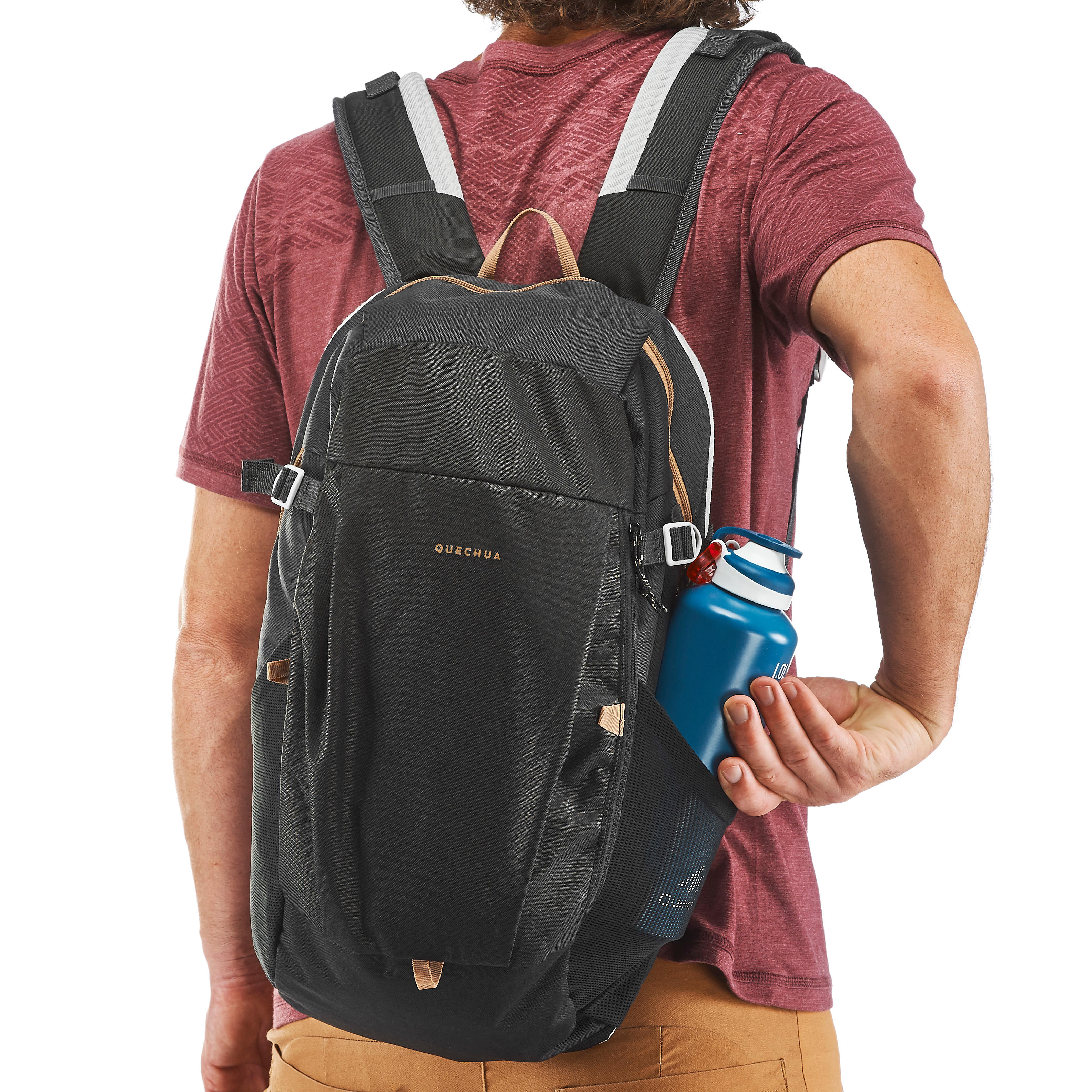 MOCHILA DE SENDERISMO NH100 20 LITROS NEGRO - Decathlon