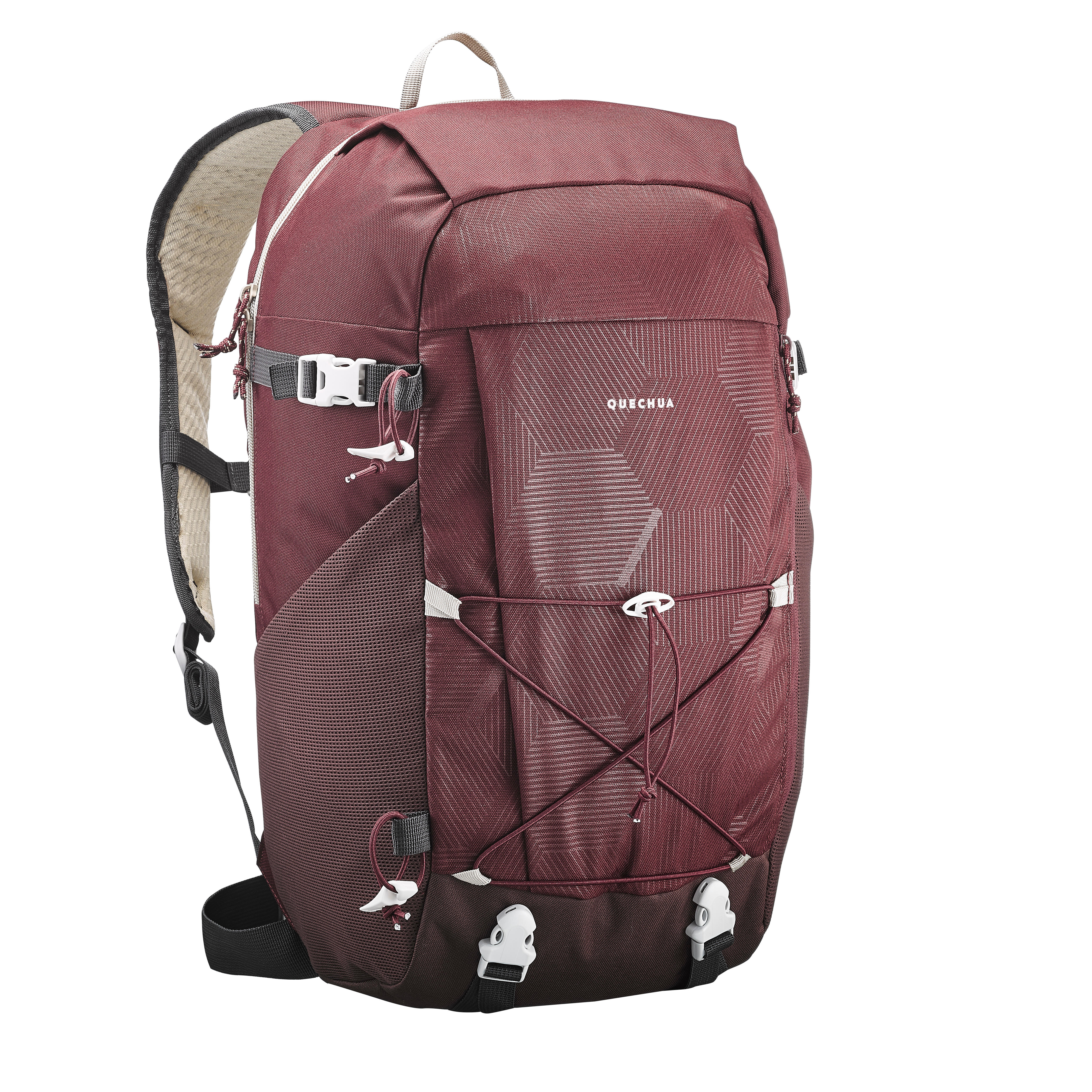 Quechua Rugzak Wandelen In De Natuur Nh100 30 L Bordeaux quechua kopen in de aanbieding