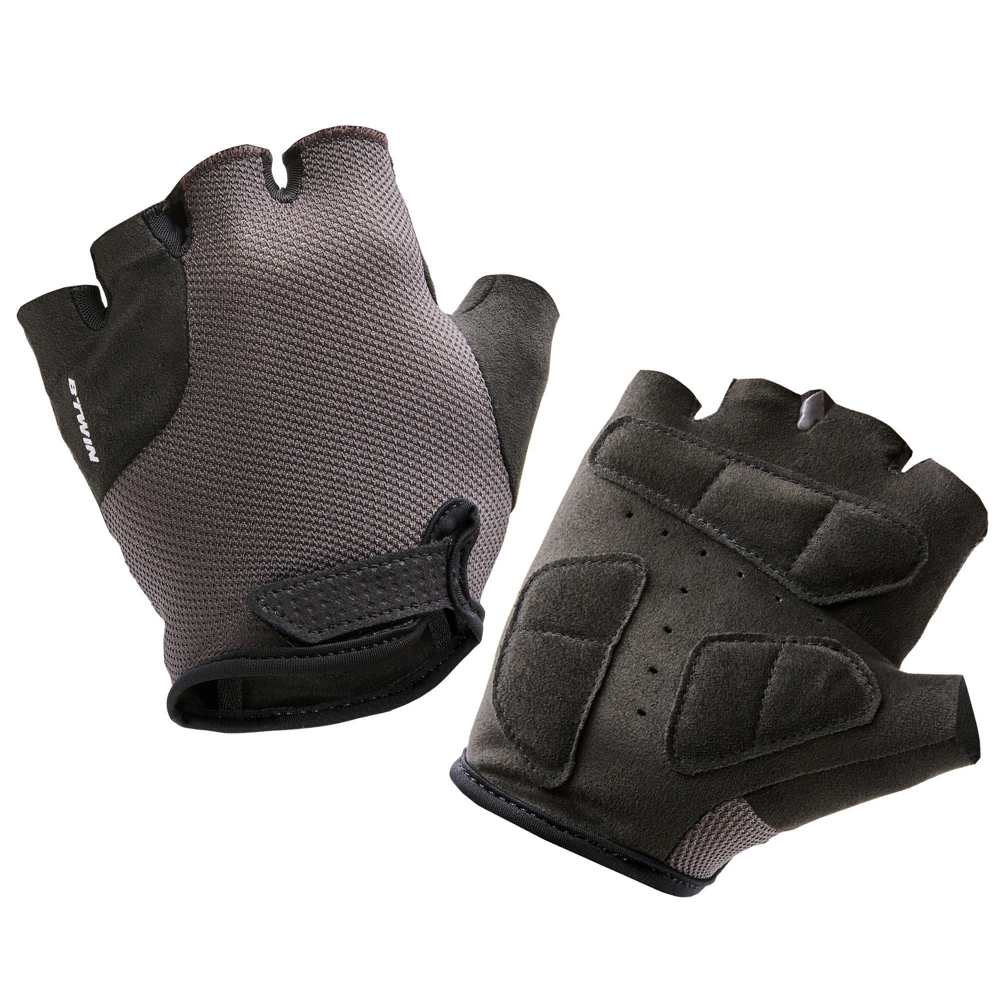 BTWIN Kids' Cycling Gloves 500 - Grey