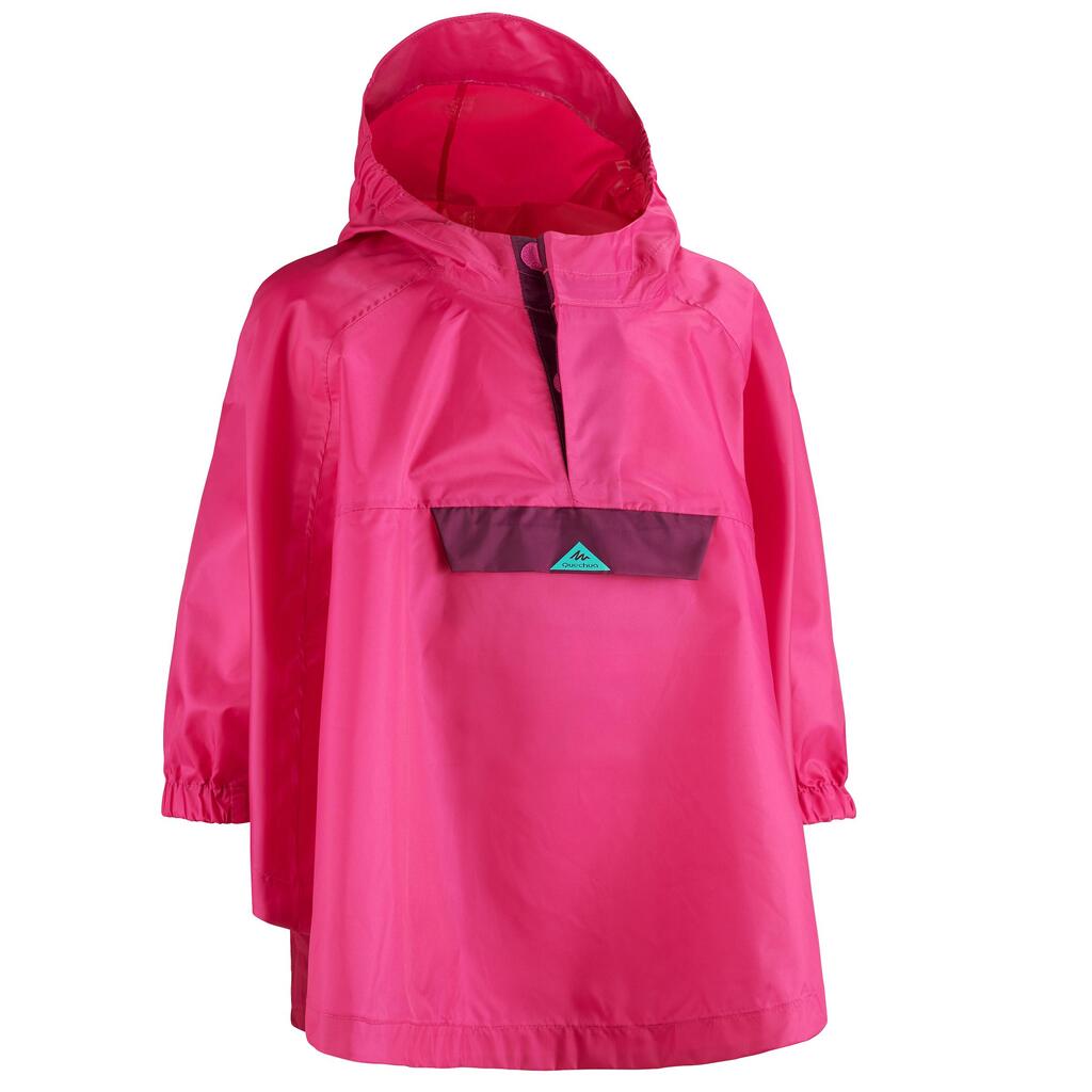 Poncho imperméable de randonnée - MH100 KID rose - enfant 2-6 ANS