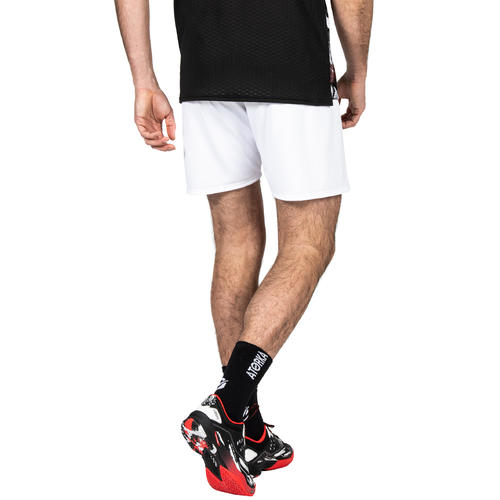 Short de handball homme H500 blanc/rouge