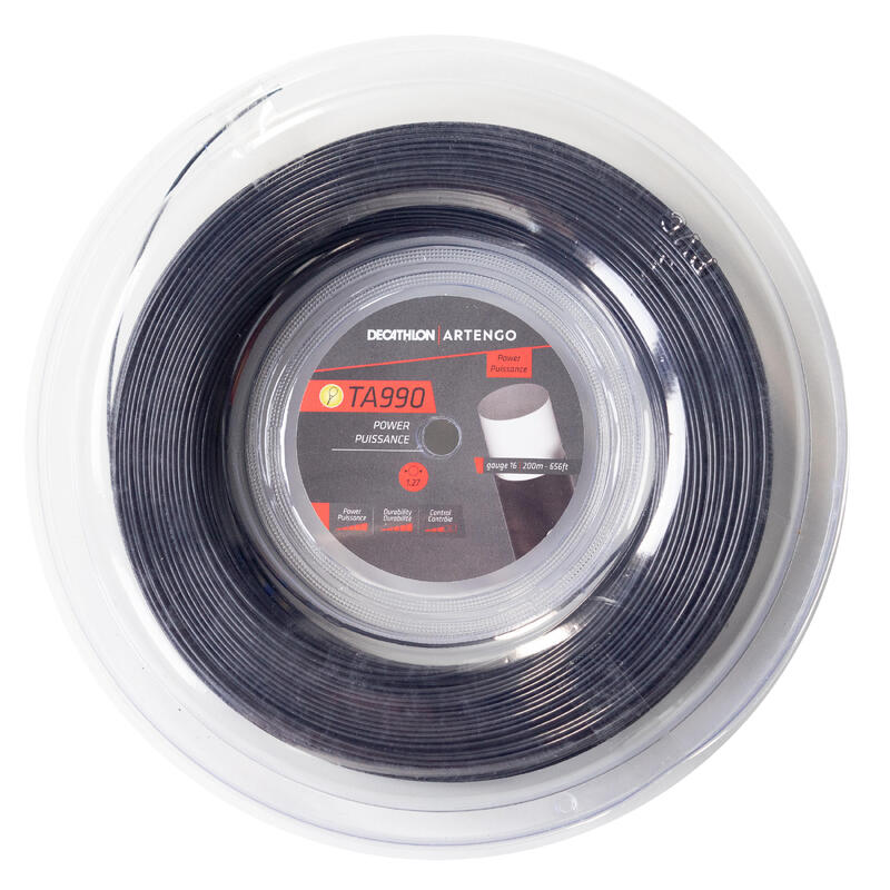 BOBINE DE CORDAGE DE TENNIS MONOFILAMENT NOIR TA 990 POWER 1.27mm 200 M