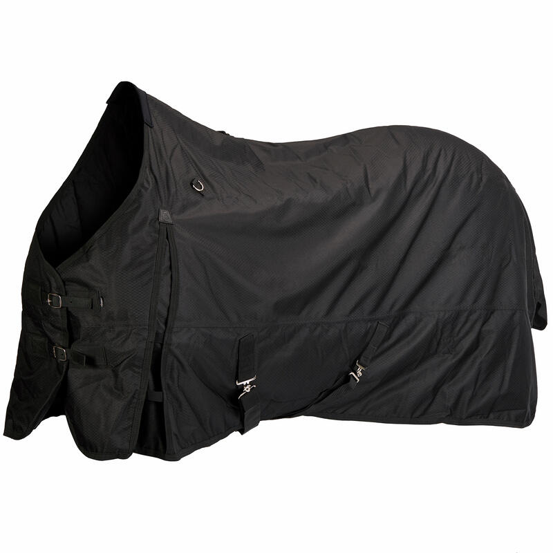 Couverture imperméable équitation cheval et poney ALLWEATHER 200 600D noir