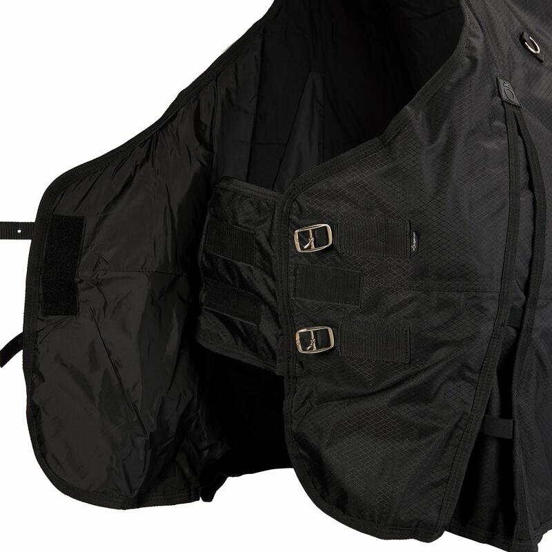 Manta Impermeable Equitación Fouganza ALLWEATHER 200 600D Caballo y Poni Negro