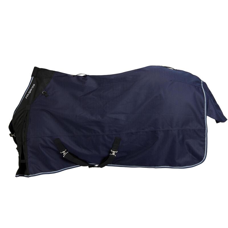 Couverture imperméable équitation cheval et poney ALLWEATHER 300 1000D marine