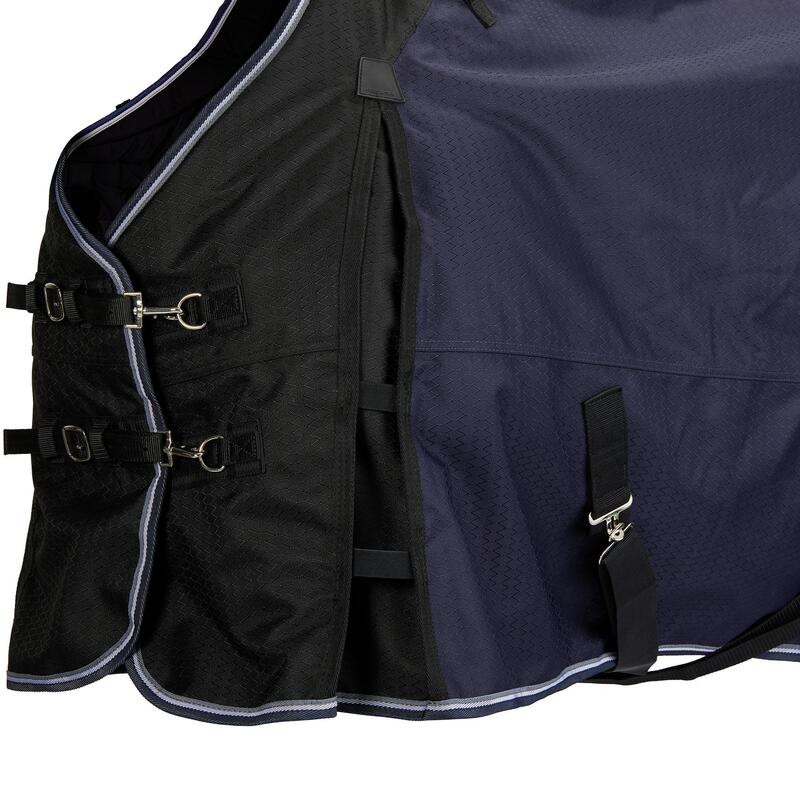 Couverture imperméable équitation cheval et poney ALLWEATHER 300 1000D marine